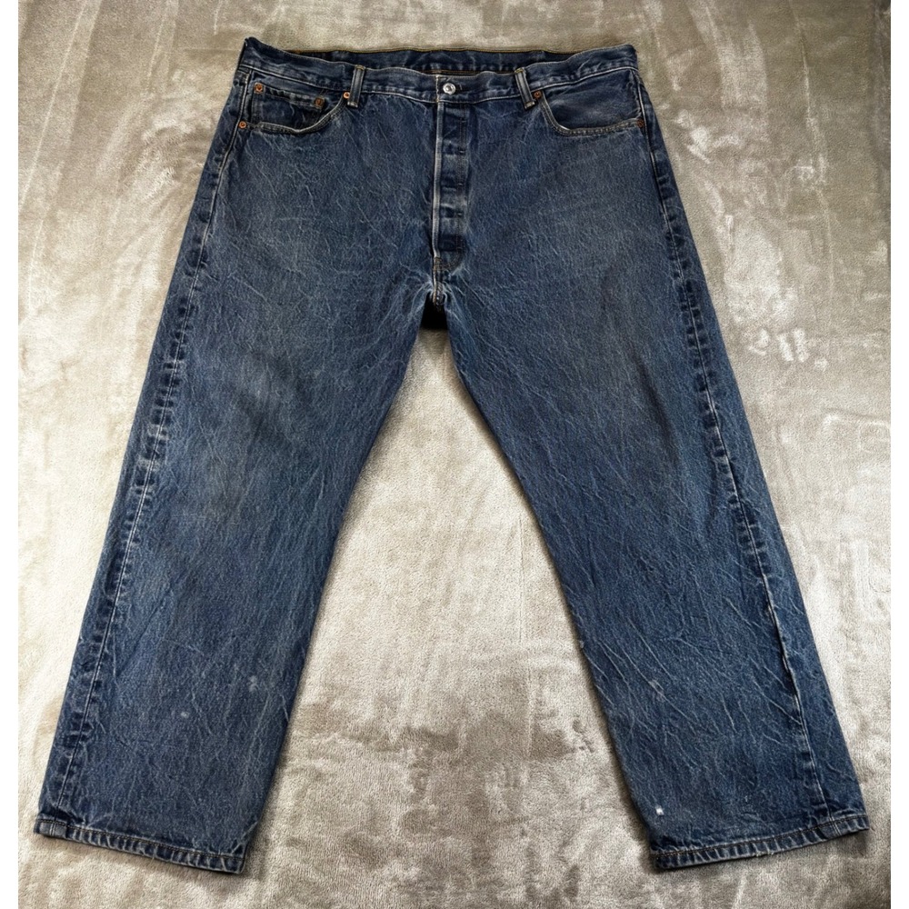 Levi's 501 Original Fit Jeans Mens 40x27 Blue‎ Medium Wash Good Button Fly Denim